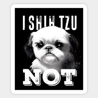 I Shih Tzu Not No. 2: A Very Cute Shih Tzu Dog on a Dark Background Magnet